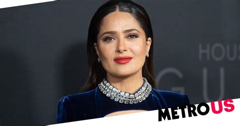 Salma Hayek accidentally flashes fans as she celebrates ...